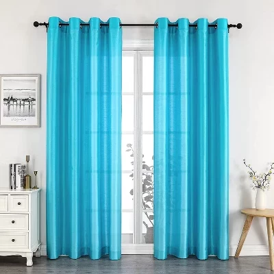 Шторы Kate Aurora Home Living, 2 шт., на люверсах, бирюзовые