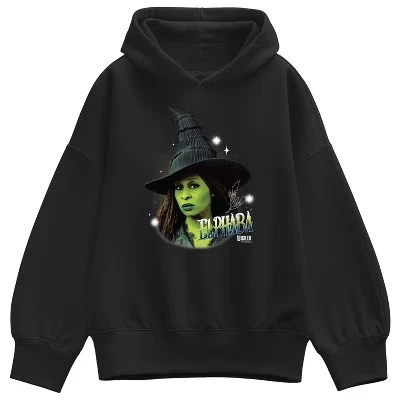Женская толстовка Elphaba Bootleg с капюшоном из флиса оверсайз, черный