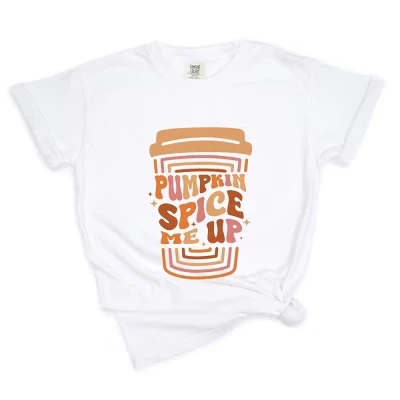 Футболка с чашечкой Pumpkin Spice Me Up, окрашенная в белый цвет
