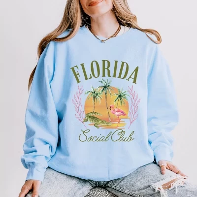 Легкая одежда Florida Social Club Flamingo, окрашенная в цвет свитшота hydrangea