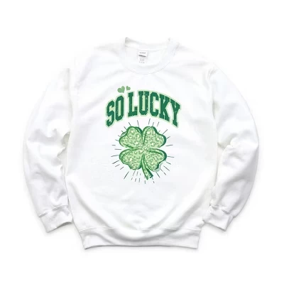 Женская толстовка с рисунком So Lucky Cheetah Shamrock белого цвета
