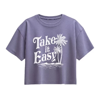 Футболка для девочек Instant Message Take it Easy Trees, барвинковая