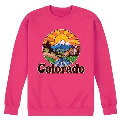 Мужская флисовая толстовка Groovy Colorado с графическим рисунком пурпурного цвета.
