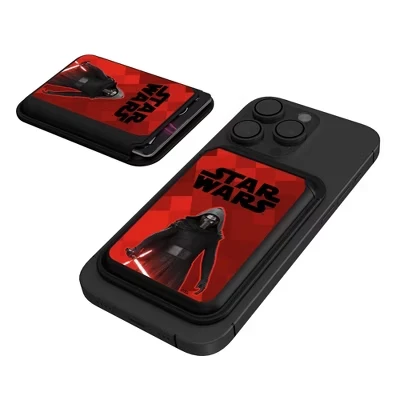 Черный магнитный кошелек для кредитных карт Kylo ren с цветным блоком 