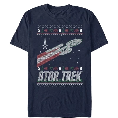 Мужская футболка-свитер USS Enterprise Ugly Christmas Sweater
