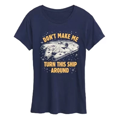 Женская футболка Star Wars «Turn This Around» с принтом, синяя
