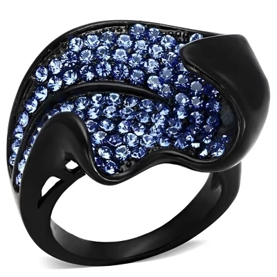 Женское кольцо SlickBlue, черное, сапфировый кристалл