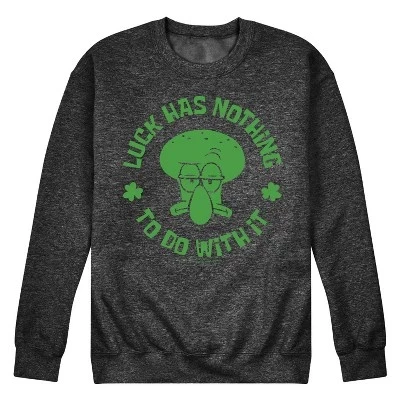 Мужская - Губка Боб Квадратные штаны - Флисовая толстовка Squidward Luck с графическим рисунком heather charcoal