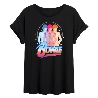 Женская футболка с объемным рисунком Bowie 3D, черная