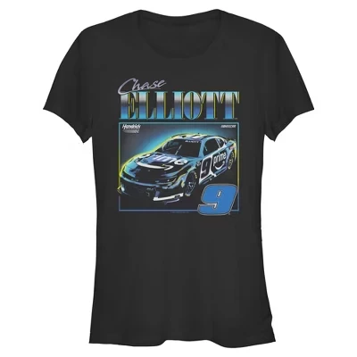 Женская футболка Chase Elliott Number 9 для юниоров черная