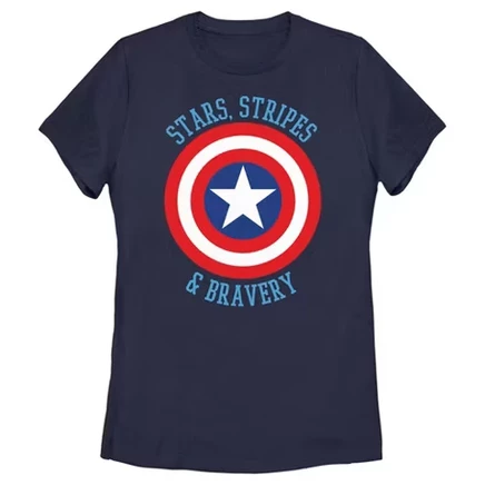 Женская футболка Marvel Avengers Captain America, темно-синяя