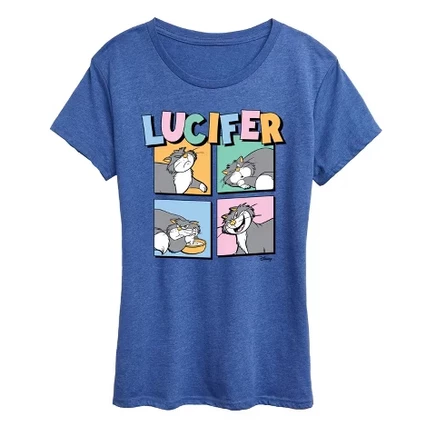 Женская футболка с коротким рукавом Lucifer Grid и графическим рисунком heather royal blue