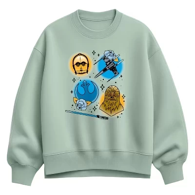 Женская толстовка Rebels Tattoo из флиса Оверсайз Crew Sweatshirt seafoam