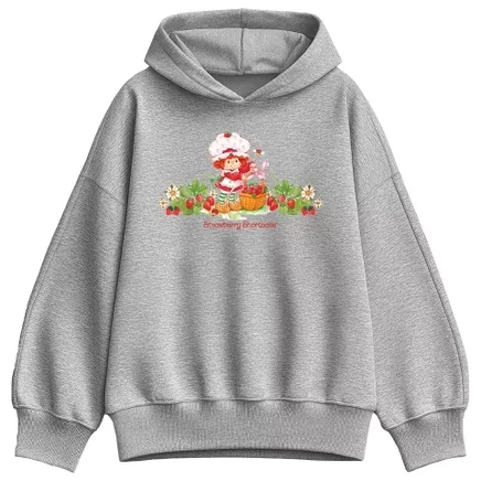 Женское флисовое худи Strawberry Shortcake, серое