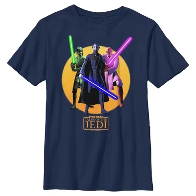 Футболка для мальчиков STAR WARS джедаи с мечами, синяя