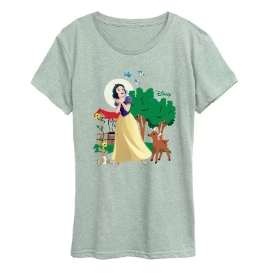 Женская футболка с коротким рукавом Snow White Scene и графическим рисунком heather sea foam