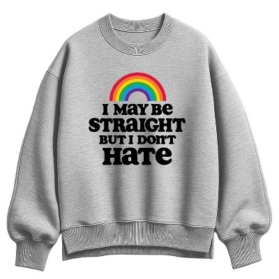 Женская толстовка May Be Straight Don't Hate Oversize из флиса с капюшоном athletic heather
