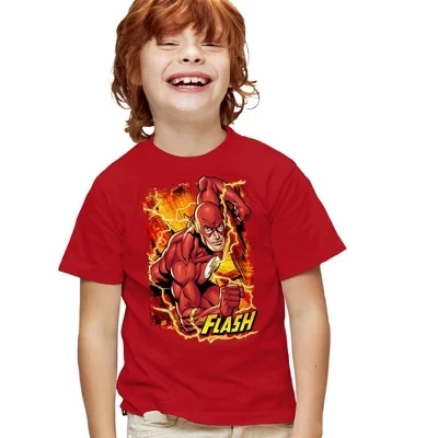 Футболка с коротким рукавом the Flash Lightning Punch для мальчиков красного цвета