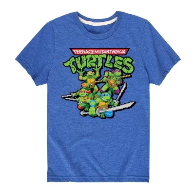 Футболка для мальчиков TMNT, игровая группа, синяя
