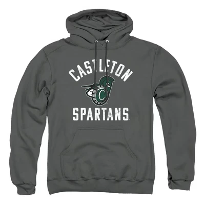 Мужская толстовка с капюшоном с официальным логотипом Castleton University Spartans, черная