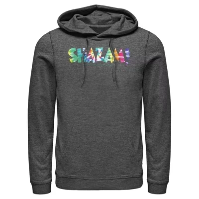 Мужское худи Justice League Shazam, тай-дай, темно-серое