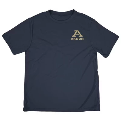 Детская футболка NCAA Akron логотип слева, синяя
