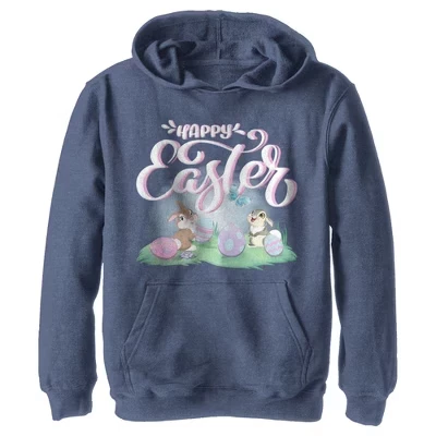Boy's  Happy Easter Thumper Pull Over Hoodie navy blue heather