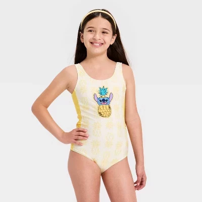 Детский слитный купальник Disney Stitch, желтый