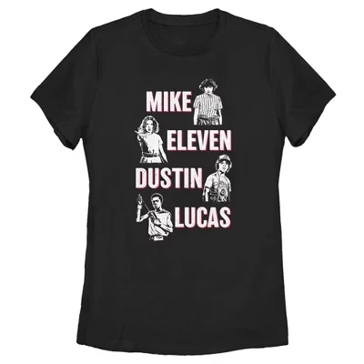 Женская футболка Stranger Things Mike Eleven Dustin Lucas, черная