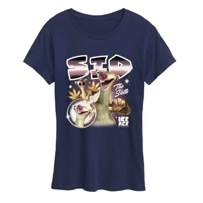 Женская футболка Ice Age Sid the Sloth, синяя