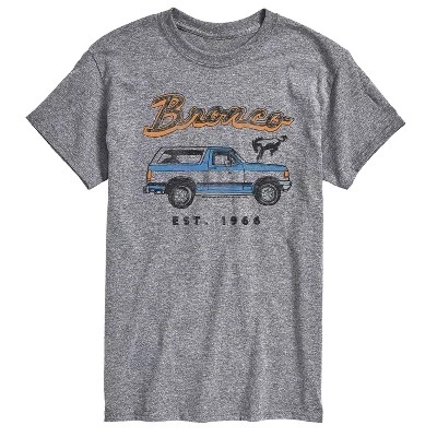 Мужская футболка Ford Bronco Est 1966, серый меланж