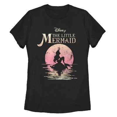 Женская футболка The Little Mermaid «Ариэль», черная