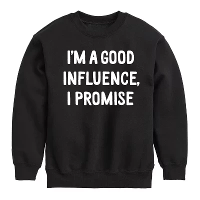 Флисовая толстовка с рождественским рисунком и длинными рукавами I'm a Good Influence черного цвета