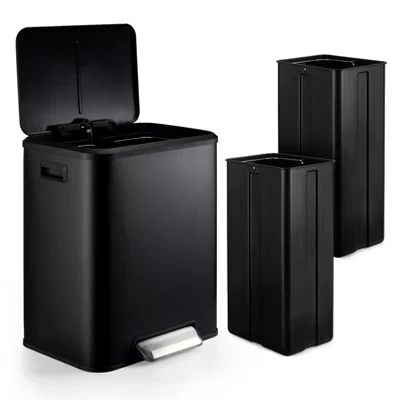 Корзина для мусора SunnyFurn 2 отделения по 15 л, черная