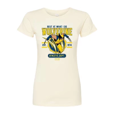 Женская футболка с графическим принтом Wolverine Collegiate Scratch, приталенная, натуральная