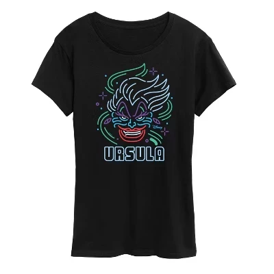 Женская футболка disney villains neon ursula, черная