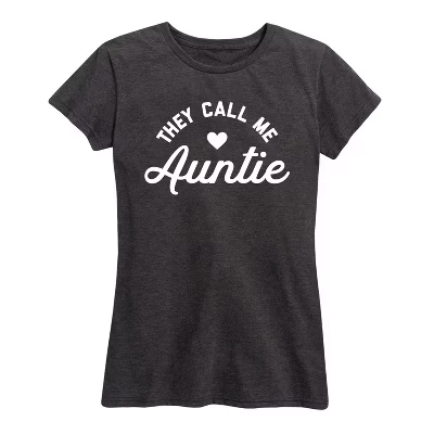 Женская футболка с коротким рукавом They Call Me Auntie с графическим рисунком heather charcoal