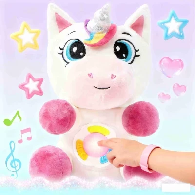 Мягкая музыкальная игрушка Joyfy, слон/единорог/динозавр, белая