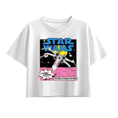 Luke Skywalker Ship Short Sleeve Boxy Graphic T-Shirt white