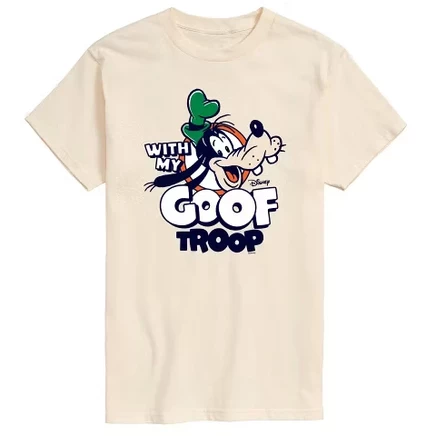 Мужская футболка с коротким рукавом My Goof Troop кремового цвета с графическим рисунком