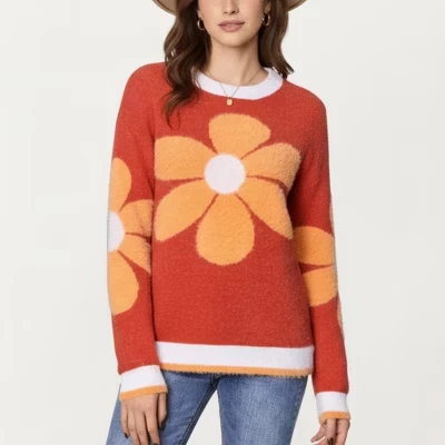 Женский свитер Anna-Kaci Large Floral, оранжевый