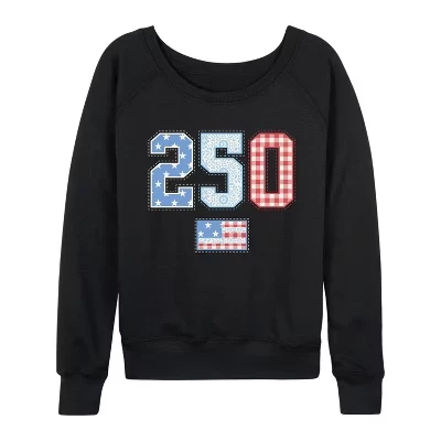 Женская - - 250 Стеганое одеяло Americana, легкая французская махровая рубашка с широким вырезом и длинным рукавом, черная с графическим рисунком