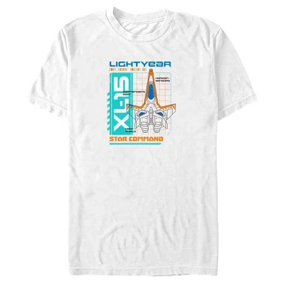 Мужская футболка Lightyear XL-01 с чертежами космического корабля, белая