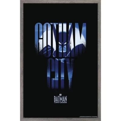 DC Batman: Крестоносец в плаще - Готэм Сити Настенный плакат в рамке с принтом barnwood