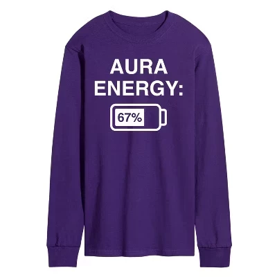 Мужская футболка с длинным рукавом Aura Energy 67 с графическим рисунком фиолетового цвета