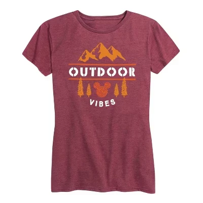 Женская футболка Disney Outdoor Vibes, бордовый меланж