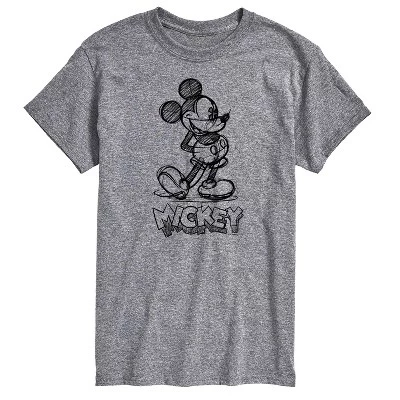 Мужская футболка с коротким рукавом Mickey Sketch и графическим рисунком athletic heather