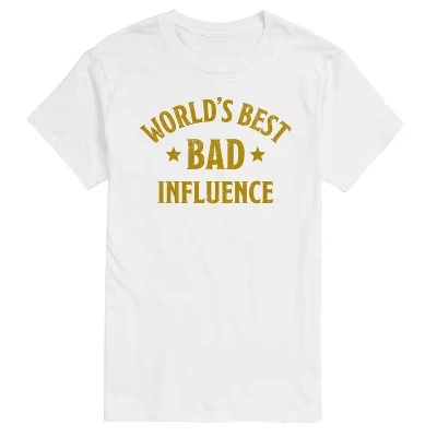 Мужская футболка с коротким рукавом и рисунком Funny Worlds Best Bad Influence, белая