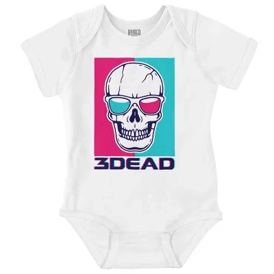 Забавный череп 3D Очки 3Dead Joke Детский комбинезон для мальчиков или девочек белый