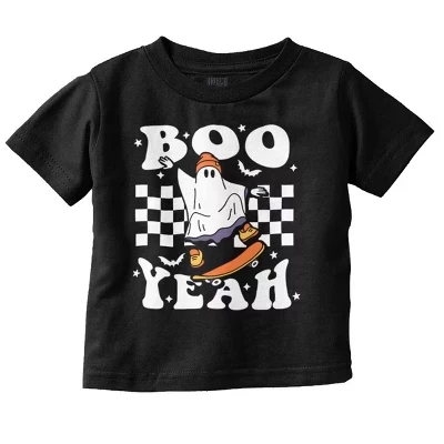 Крутая футболка для скейтбординга Ghost Boo Yeah Toddler Baby с рисунком для малышей черная